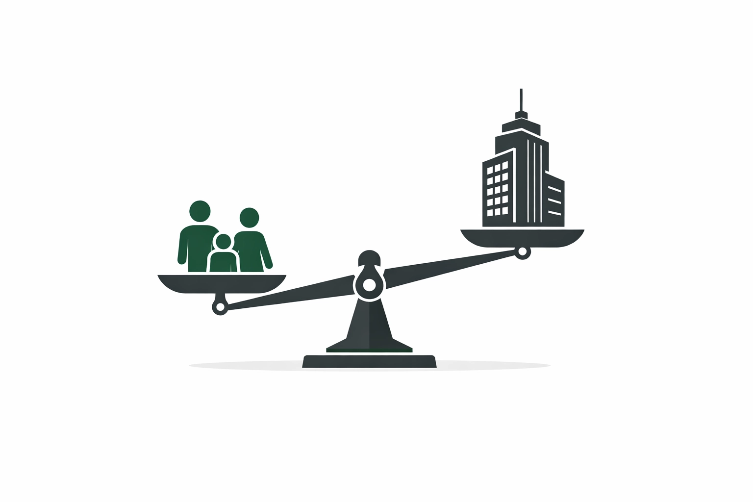 Balance scale showing family home buyers favored over corporate investors in the 2026 Portland real estate market.
