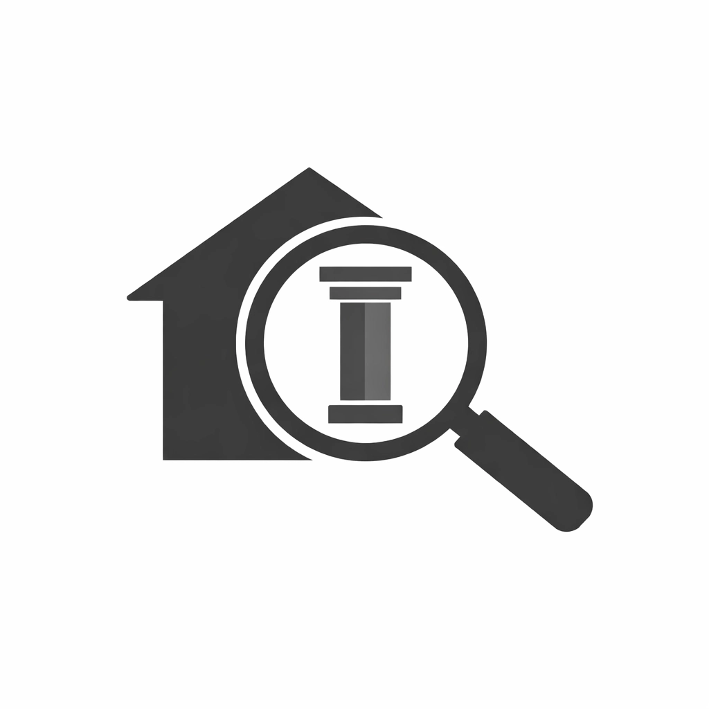 A magnifying glass inspecting a house to reveal strong structural bones and integrity for a Portland home buyer.